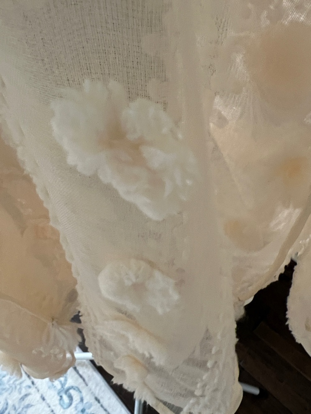 NWT Calypso St. Barth Sheer Pom-Pom Peasant Top - Pale Pink - Picture 6 of 9